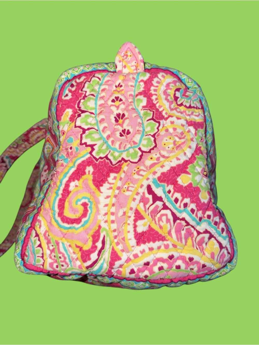 Vintage Vera Bradley Pink Paisley Duffle Bag Weekender Quilted Cotton Made InUSA - Picture 4 of 10